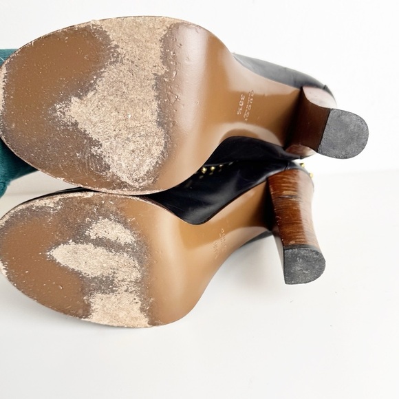 GUCCI Anniversary Calfskin Studded Horsebit Alyssa Pumps Black size 38.5 - Picture 7 of 10